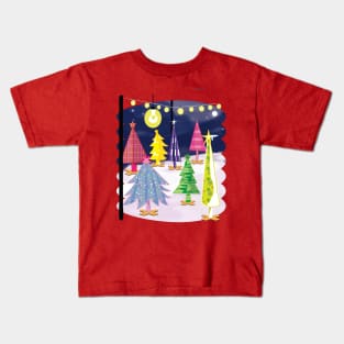 Midcentury Christmas Trees Kids T-Shirt